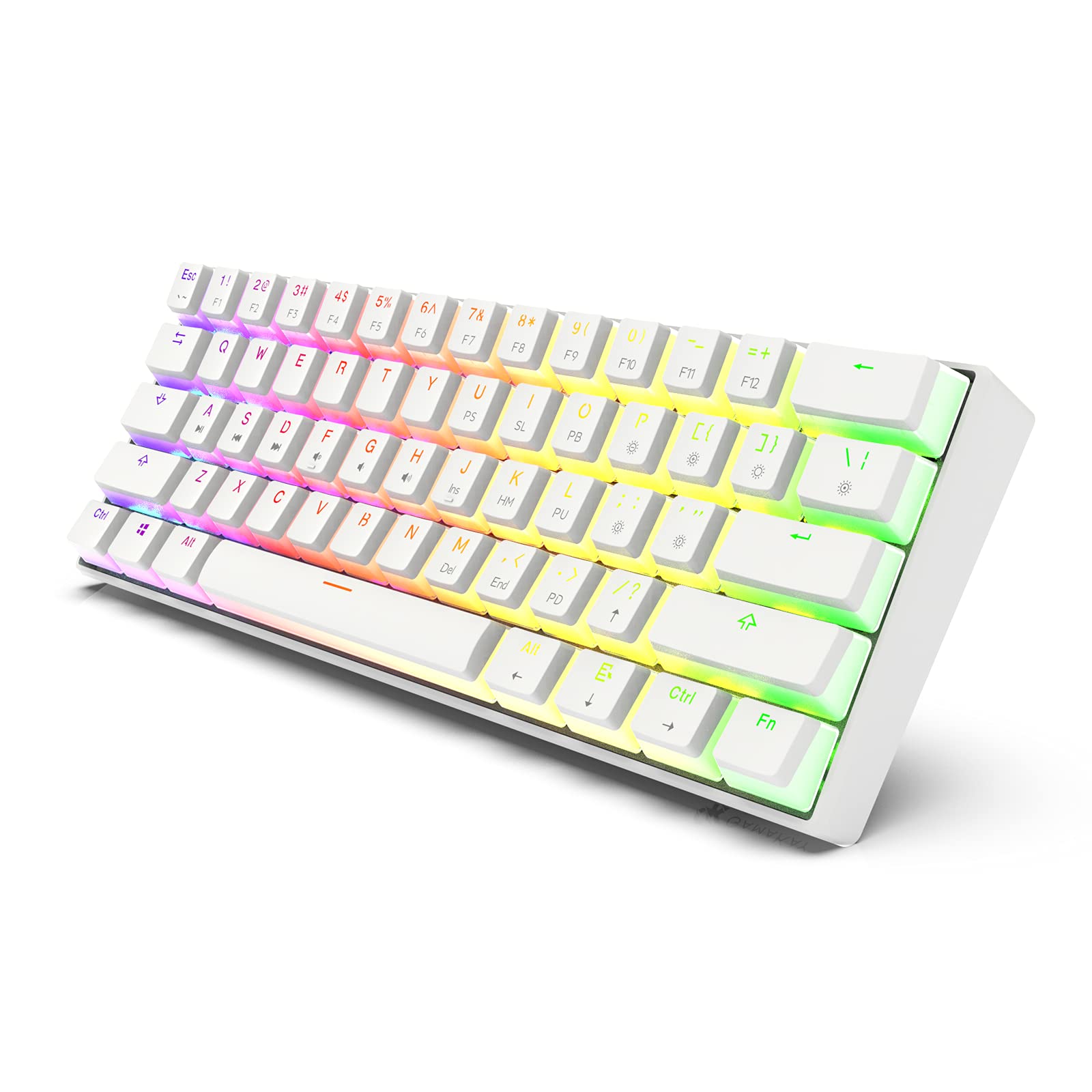 GK GAMAKAY MK61 RGB Pudding Keyboard, 61-Key Gateron Optical